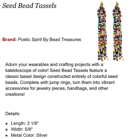 Seed bead rainbow tassel earrings, bright vibrant colors! NEW - Picture 7 of 7